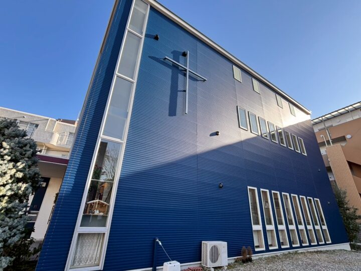 神奈川県横浜市　教会外壁・屋根塗装　十字架研磨工事の画像